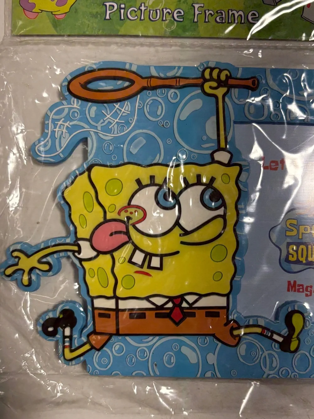 Vintage 2002 SpongeBob Squarepants Let's Go Jelly Fishin' Magnetic Frame NEW